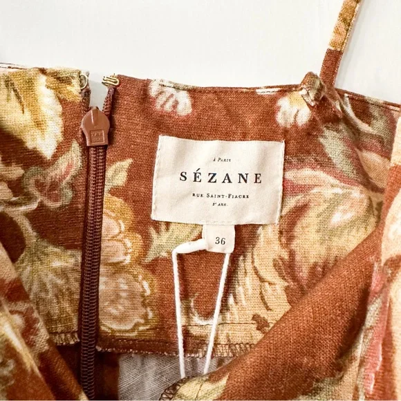Sezane Chiaretta Dress Adana Maxi Floral Size 36 38 US 4 6 NWT - Picture 5 of 13